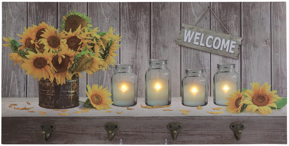 Wandbild mit LED "Sonnenblumen"