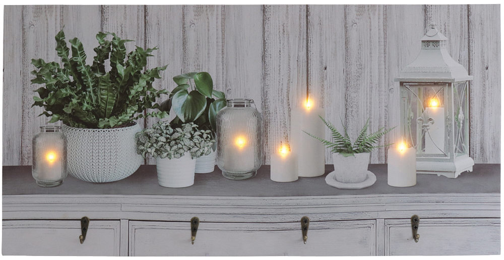 Wandbild mit LED "Laterne"