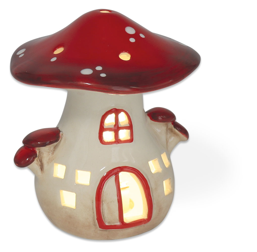 LED Pilz Haus KEYLAM, mit Timer, Keramik