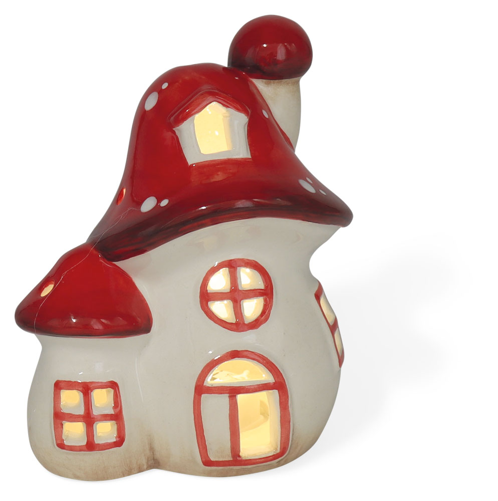 LED Pilz Haus KANANI, mit Timer, Keramik