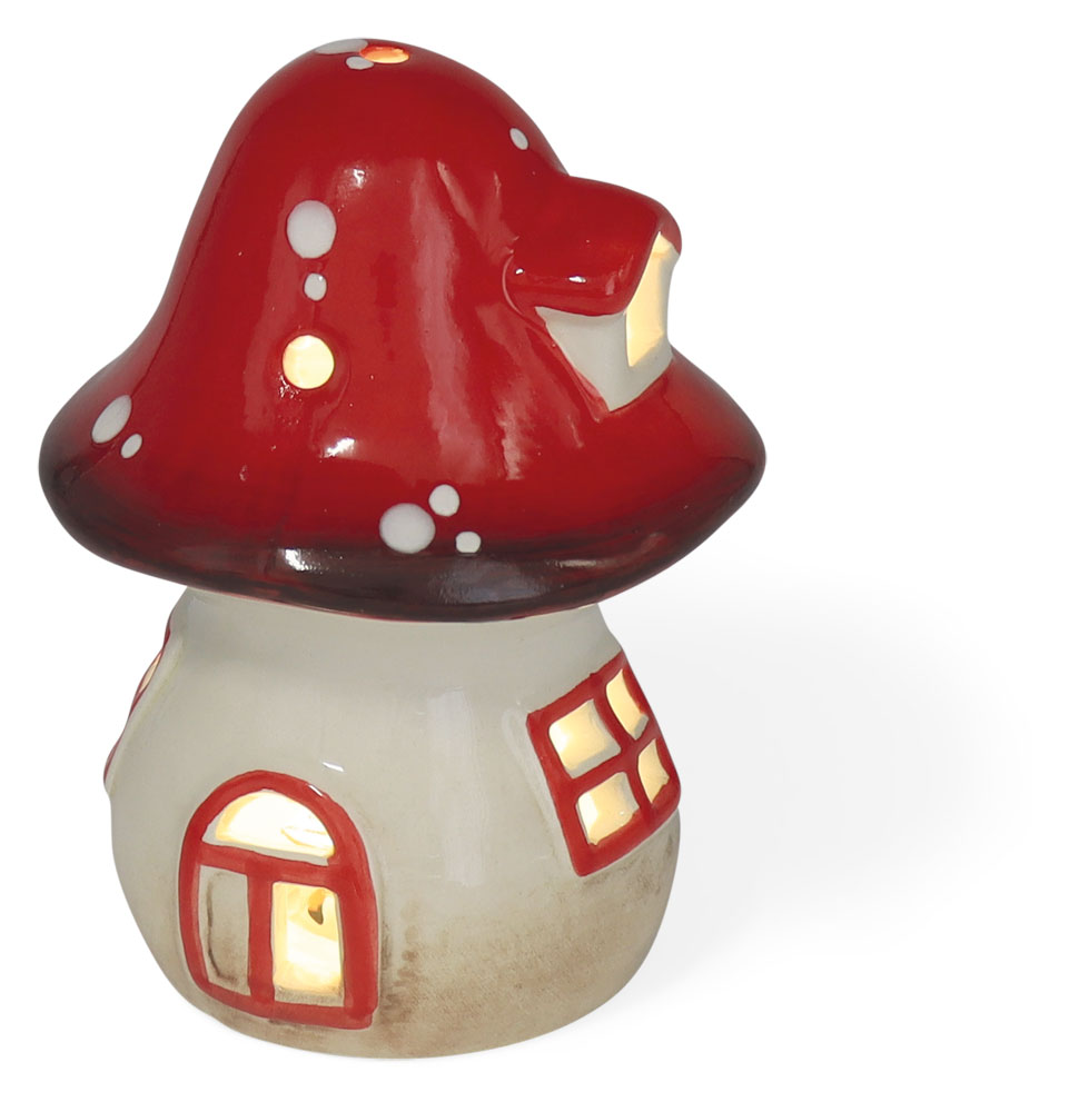 LED Pilz Haus KLEINABEROHO, mit Timer, Keramik