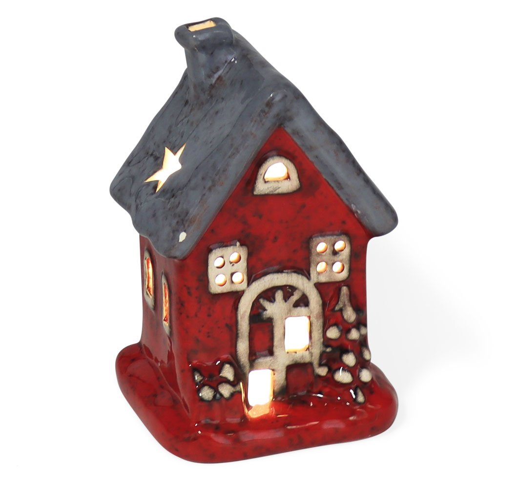 LED Lichthaus POMPOSA, mit Timer, Keramik