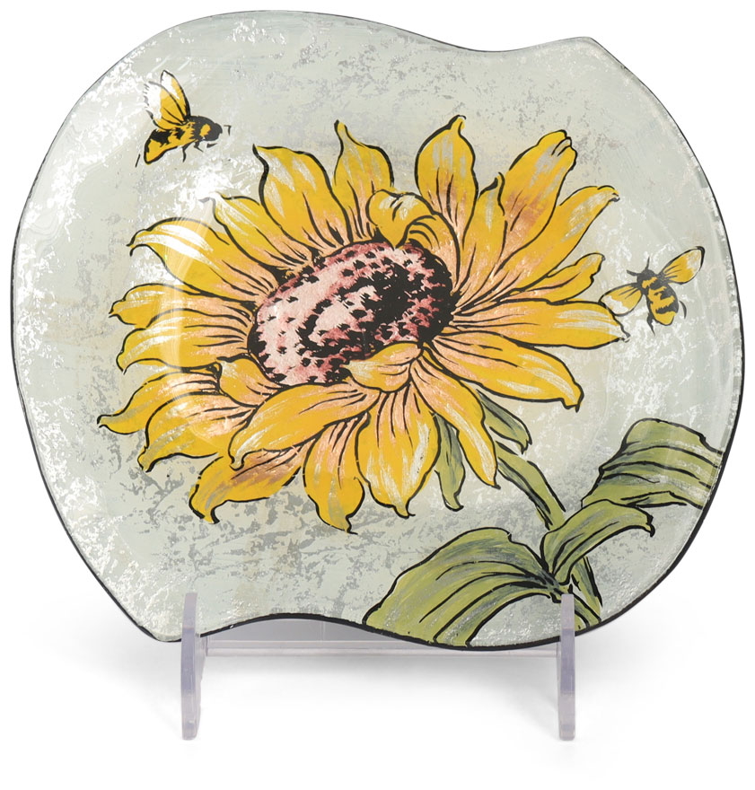 Glass plate "Sonnenblume" (sunflower) rhombus