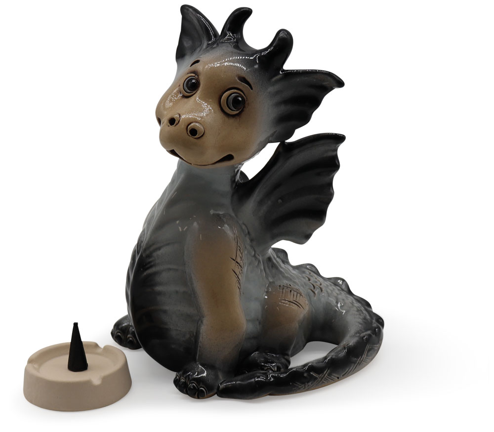 Smoking figure dragon black
