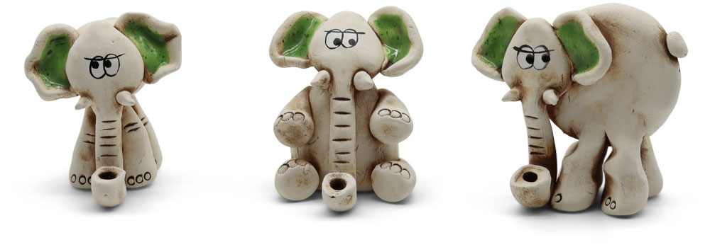 Elefant-Miniaturen 3er Mix grün