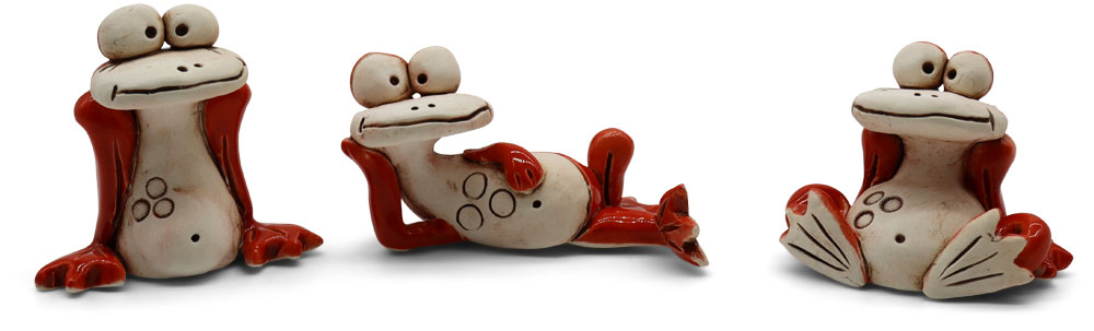 Miniatur Frosch Paul 3er Mix rot
