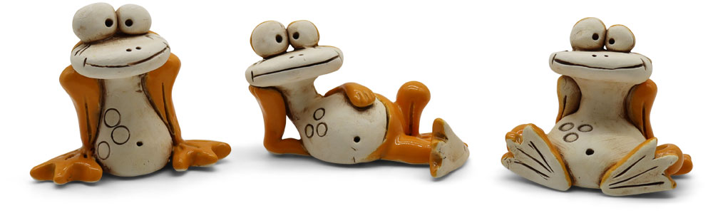 Miniatur Frosch Paul 3er Mix orange
