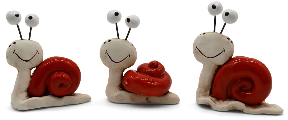 Miniatur Schnecken 3er Mix rot