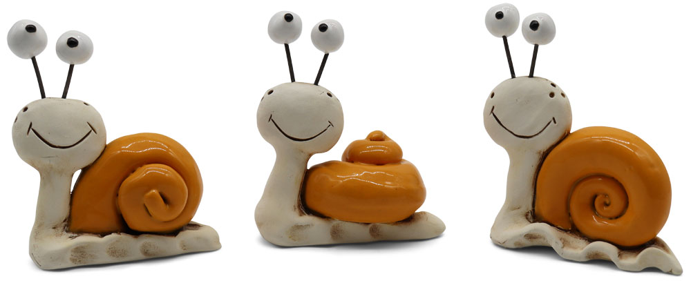 Miniatur Schnecken 3er Mix orange