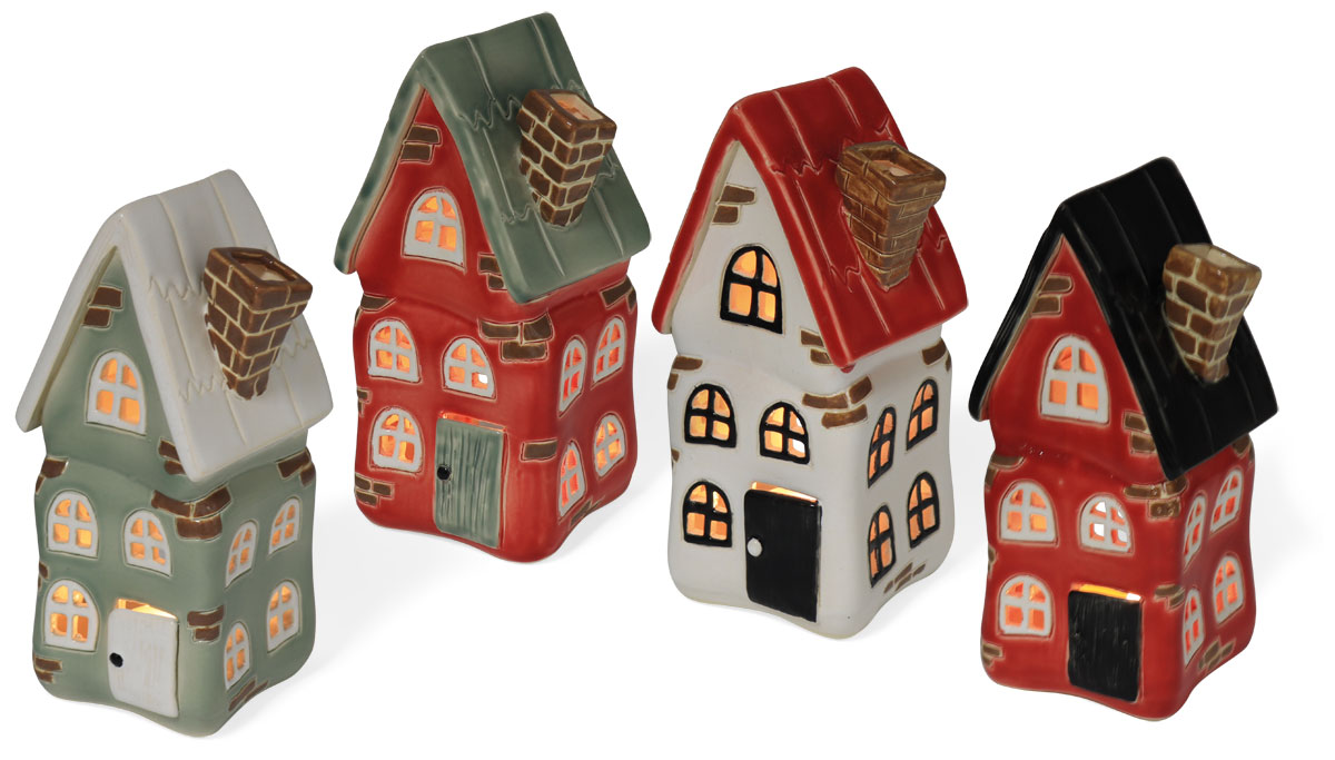 Lichthaus mit Mauer, 4er Mix