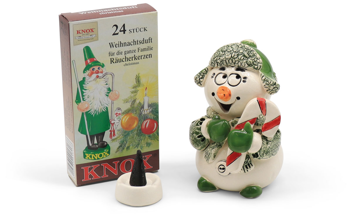 Räucher-Schneemann mit Zuckerstange