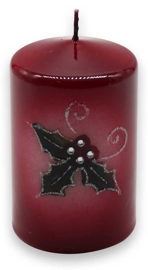 Kerzenzylinder "Weihnachtsstern" rot