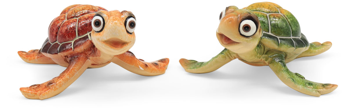 Schildi grün/braun, 2-fach sortiert, Polyresin