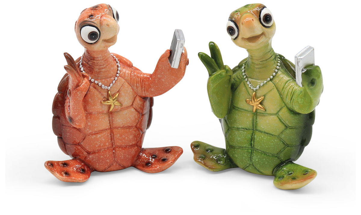 Schildi grün/braun macht Selfi