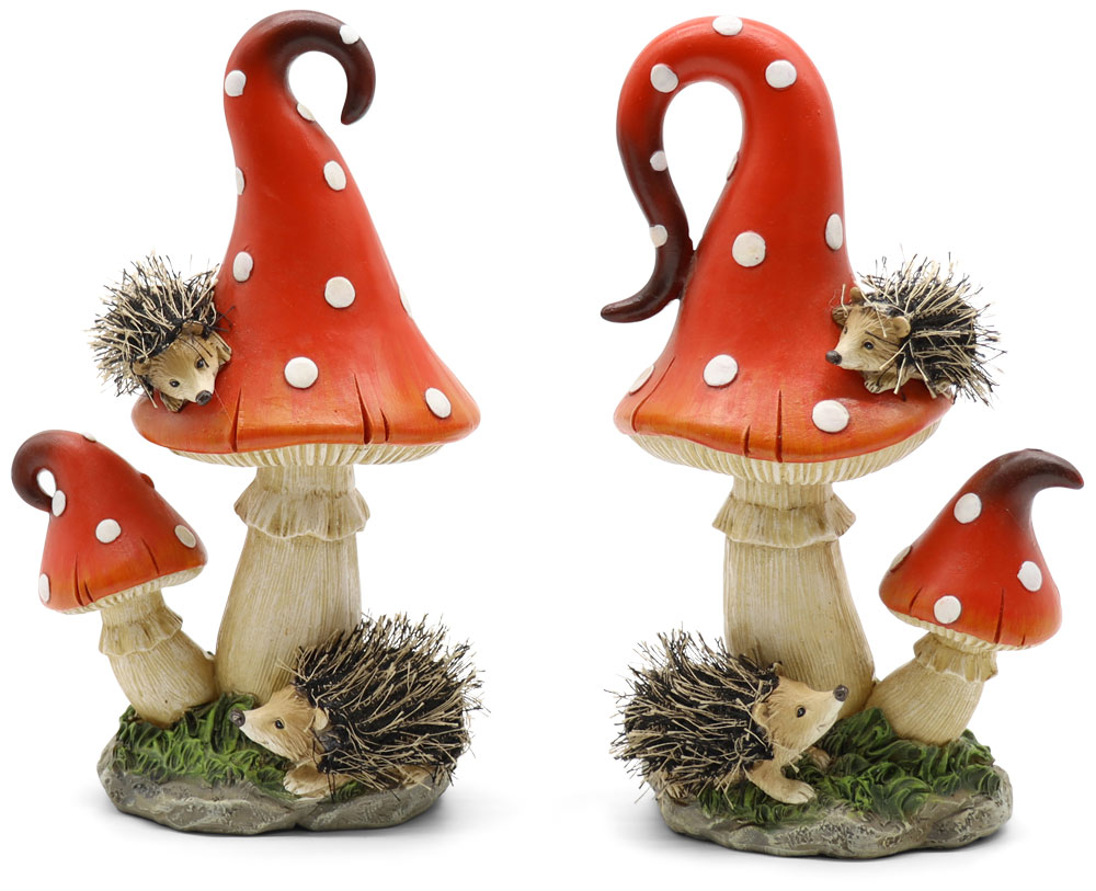 Hedgehog on fly agaric, mix of 2