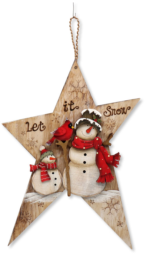 Anhänger Schneemann-Stern aus Holz