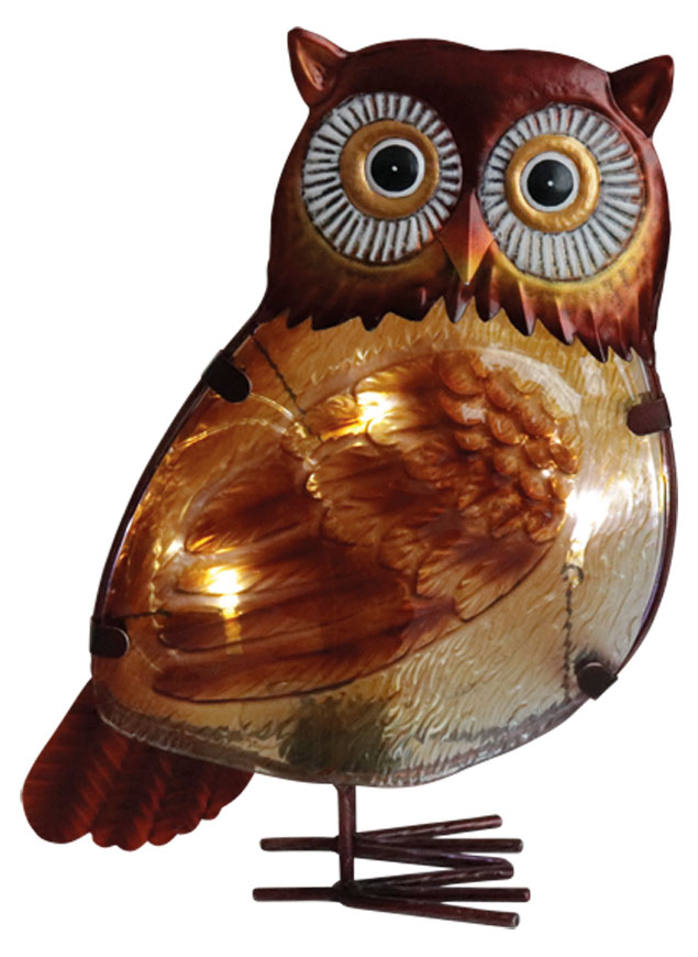 Glas Eule mit LED