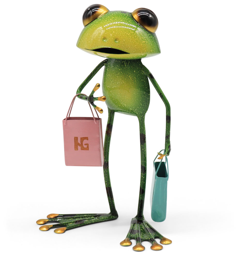Frosch Cassie beim Shopping