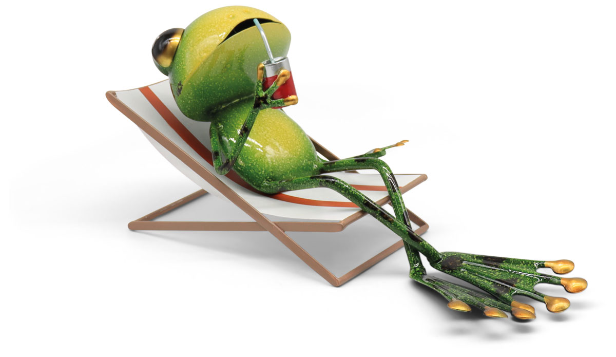 Frosch Charly der Entspannte