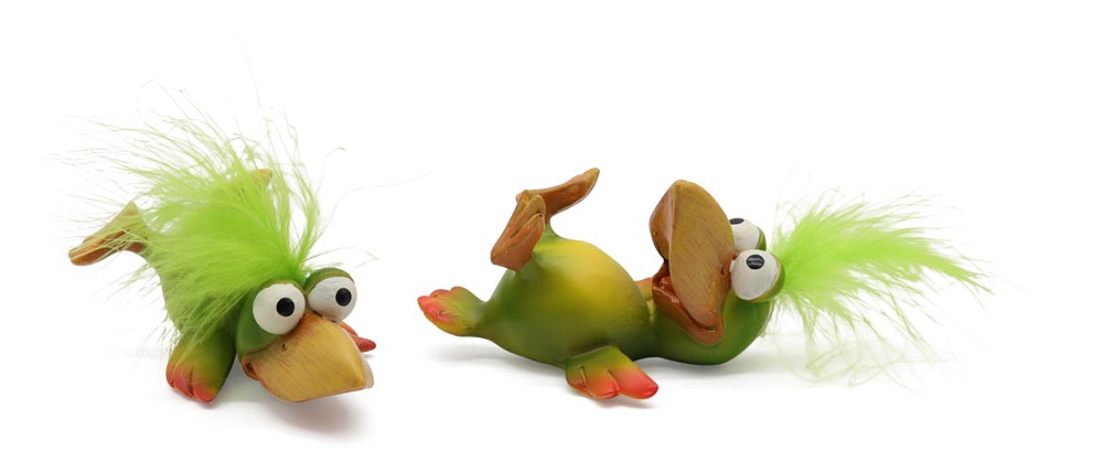 Spatz "Siggi" liegend, Polyresin