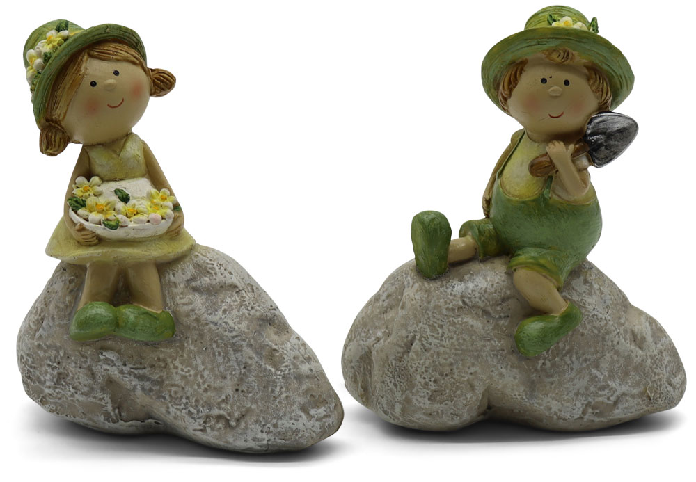 Gartenkinder "Gaby & Gabriel" auf Stein