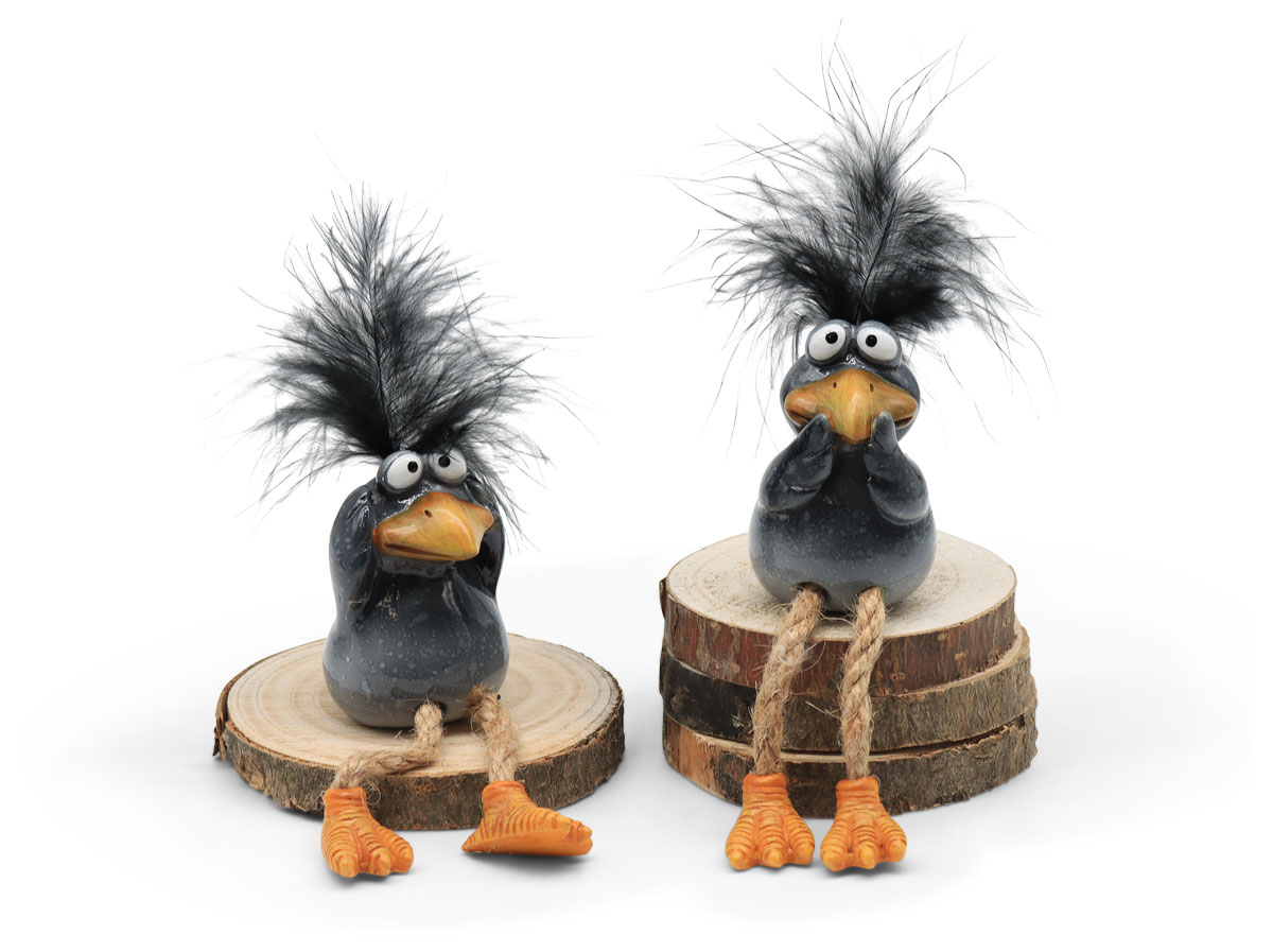 Kantensitzer Vogel Mia & Sammy, Polyresin