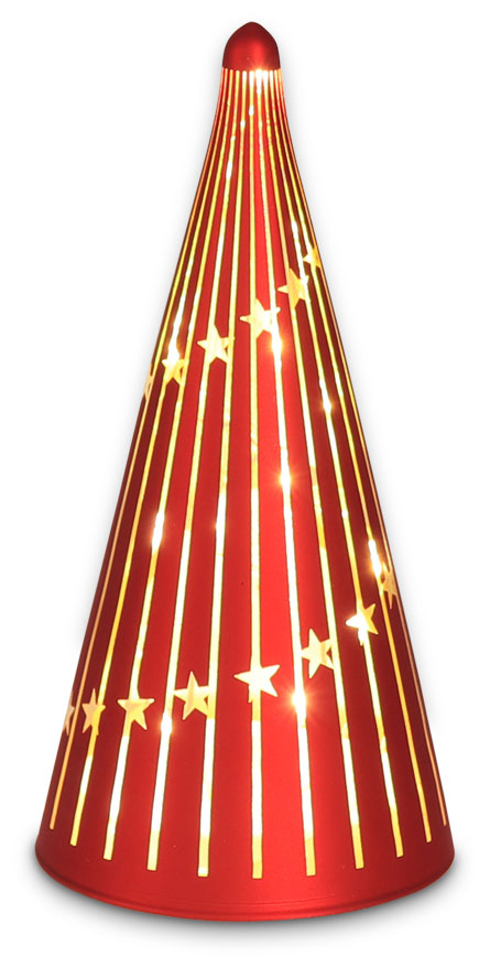 Glaskegel rote Sterne, LED