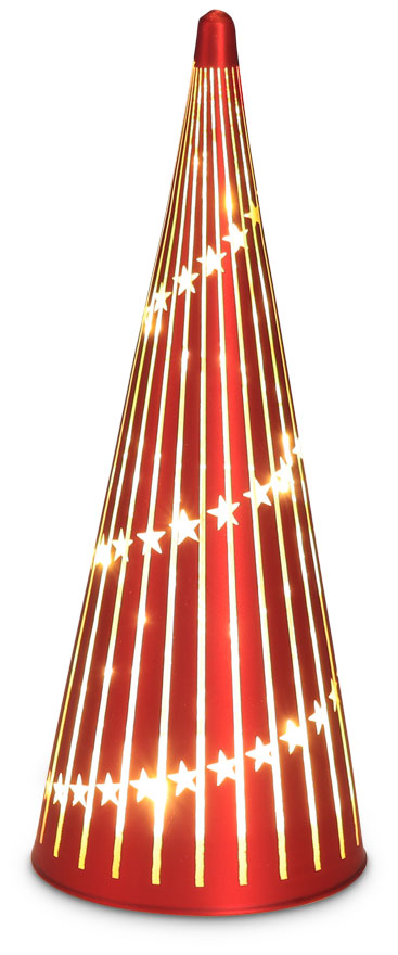 Glaskegel rote Sterne, LED