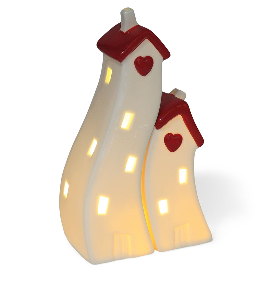 Doppelhaus EUDORA mit LED, Timer, Keramik