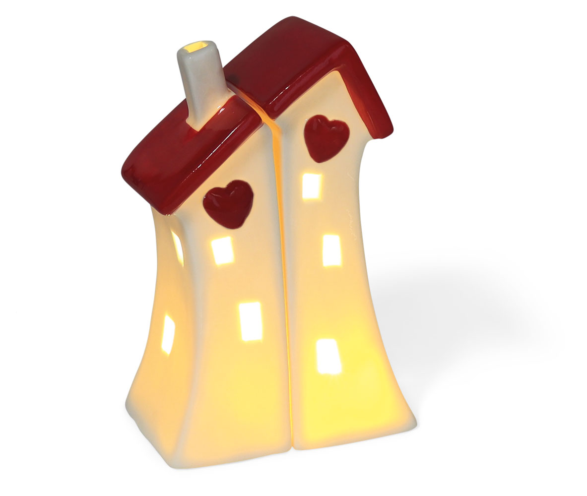 Doppelhaus FEHMARN mit LED, Timer, Keramik