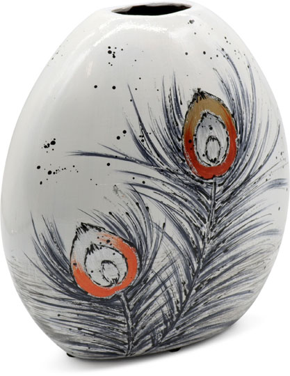 Vase "Pfauenfeder" (peacock feather) oval