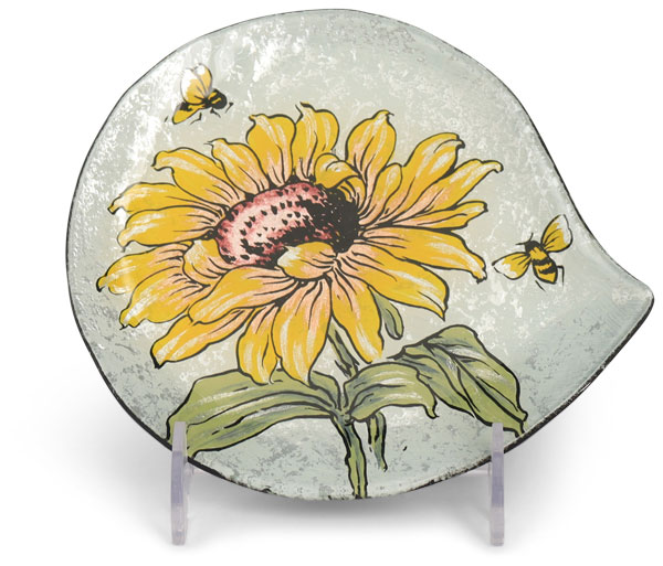 Glass plate "Sonnenblume" (sunflower) round