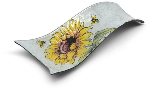 Glass plate "Sonnenblume" (sunflower) curved