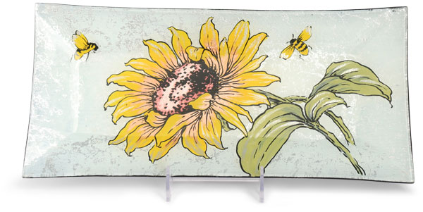 Glass plate "Sonnenblume" (sunflower) rectangle