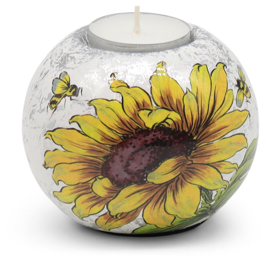 Teelichthalter aus Keramik "Sonnenblume"