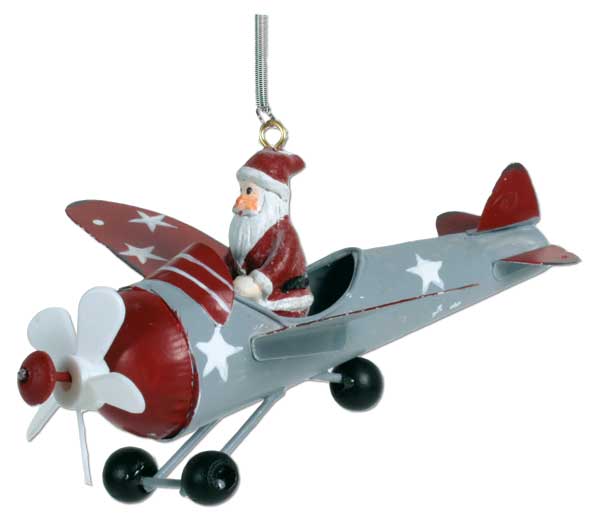 Spring figure Santa Claus in plane