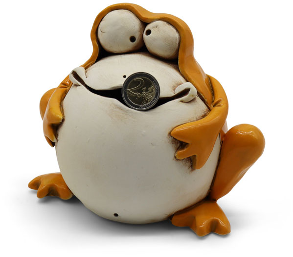 Coin bank frog Greta orange