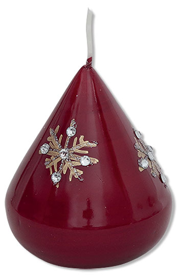 Candle ellipse "Crystal" red