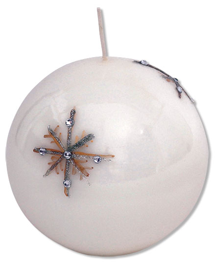 Candle ball "Crystal" white
