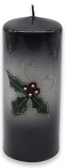 Kerzenzylinder "Weihnachtsstern" grau