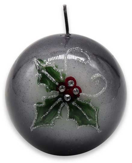 Candle ball "Weihnachtsstern" (christmas star) gray