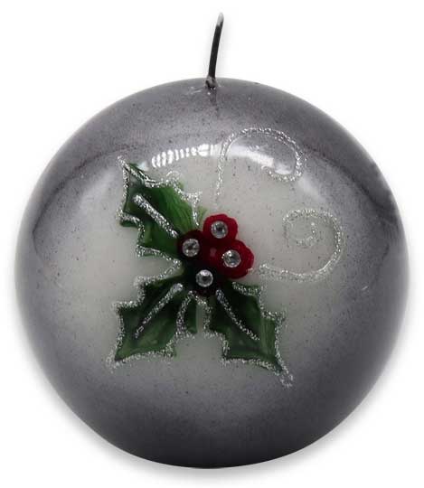 Candle ball "Weihnachtsstern" (christmas star) gray