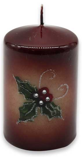 Candle cylinder "Weihnachtsstern" (christmas star) brown