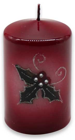 Candle cylinder "Weihnachtsstern" (christmas star) red