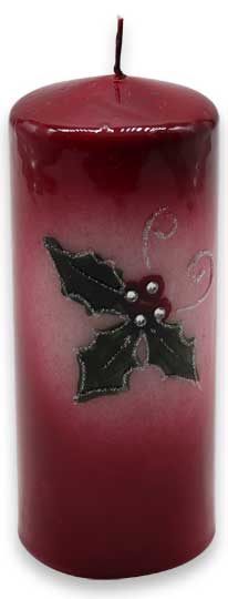 Candle cylinder "Weihnachtsstern" (christmas star) red