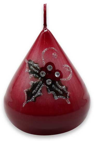 Candle ellipse "Weihnachtsstern" (christmas star) red