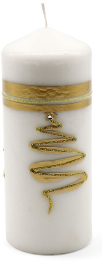 Candle cylinder Ornament 3 white