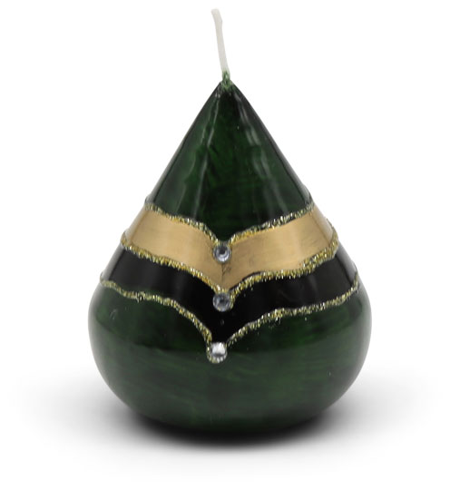Candle ellipse Ornament 8 green