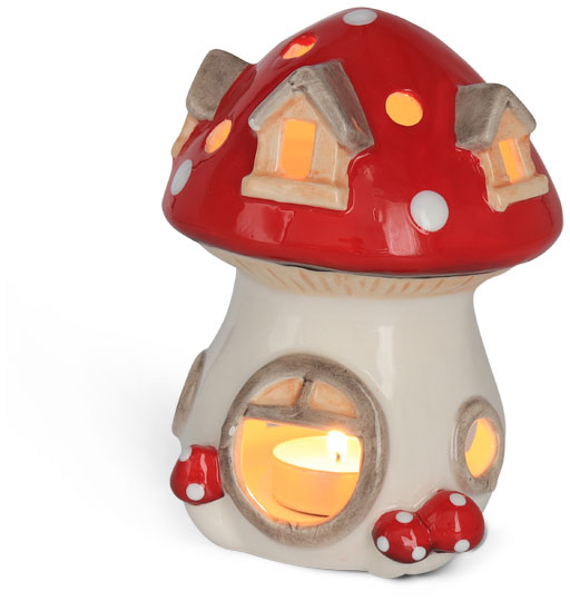 Tealight holder mushroom house Friederun
