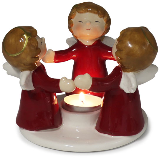 Tealight holder angel trio